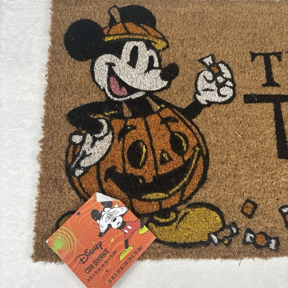 Disney Mickey Mouse Pumpkin Head Outdoor Coir Halloween Welcome Doormat 18